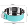 Petworld Paragon Detachable 2in1 Dog Crate Water Bowl no Spill Removable Hanging-on Dog Food Bowls Stainless Steel pet Feeder Suitable for Dog Cat Rabbit Bird