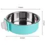 Petworld Paragon Detachable 2in1 Dog Crate Water Bowl no Spill Removable Hanging-on Dog Food Bowls Stainless Steel pet Feeder Suitable for Dog Cat Rabbit Bird