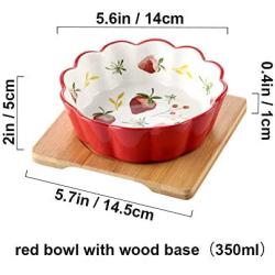 LIONWEI LIONWELI Ceramic No Spill Cat Bowl Dog Bowls pet Dish for Food and Water with Wood Base Stand