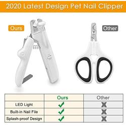 Hobea Dog Nail Clippers and Trimmer with LED Light, Upgraded Cat Nail Clipper with Nail File, Sharp Blade with Lock Switch, Pet Nail Clippers for Small Medium Animals[2020 New Version] (Nail Clipper)