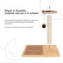Odoland Cat Scratching Posts with Cat Self Groomer Massage Comb, 1 Sisal Scratch Pole Cat Scratcher with 4 Dangling Ball, Carpeted Base Play Area with Sisal Cat Scratching Pad and Small Perch