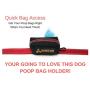 Pawfessor Dions Dog Poop Bag Holder Leash Attachment, Includes 1 Roll of Poop Bags, Waste Bag Dispenser, Lightweight Fabric, Walking, Running or Hiking Accessory