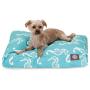 Teal Sea Horse Small Rectangle Indoor Outdoor Pet Dog Bed With Removable Washable Cover By Majestic Pet Products