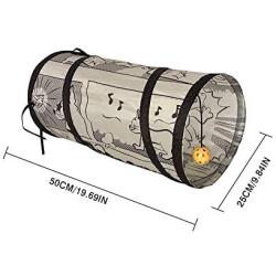 Japanese Style Collapsible Printed Cat Tunnel with Ball Rolling Ground Chinchilla Drilling Holes Pet Supplies Cat Toys