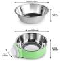 Crate Dog Bowl Stainless Steel Removable Food Bowl Feeder Pet Drink Water Dish Hanging on Cages for Puppy Cat Parrot Bird