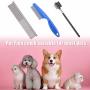 5 Pieces Dog Flea Comb Double-Sided Dog Eye Comb Pet Tear Stain Remover Comb Pet Grooming Comb with Storage Pouch for Dog Cat Small Pets