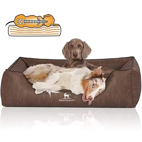 Knuffelwuff Artificial Leather Orthopaedic Dog Bed Rockland XXL Large 120 x 85cm Brown Knuffelwuff Artificial Leather Orthopaedic Dog Bed Rockland XXL Large 120 x 85cm Brown