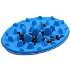 PETBABA Dog Bowl Slow Feeder, Interactive Puzzle Fun Silicone Nonskid Feed Dish, Against Bloat in Eating Food, Keep Your Cat Pet Healthy