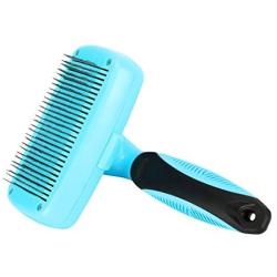 Pet Neat Self Cleaning Slicker Brush Effectively Reduces Shedding by Up to 95% - Professional Pet Grooming Brush for Small, Medium & Large Dogs and Cats, with Short to Long Hair