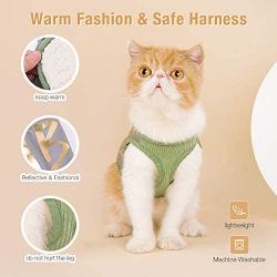 Pet Soft Warm Cat Harness, Adjustable Cat Dog Vest Harness and Leash for Walking Escape Proof, Reflective Soft Kitten Harness for Small Medium Puppies