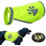 HONUTIGE Pet Safety Vest, High Visibility for Outdoor Activity Day and Night, Dog Exercise Reflective Costumes, Dog Chest Harness Adjustable, Green
