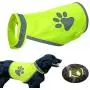 HONUTIGE Pet Safety Vest, High Visibility for Outdoor Activity Day and Night, Dog Exercise Reflective Costumes, Dog Chest Harness Adjustable, Green