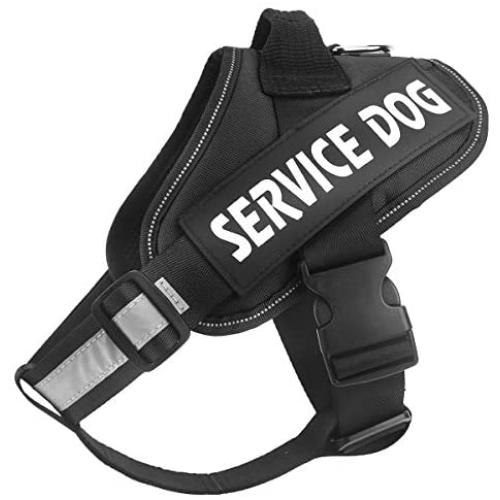 Bolux Service Dog Harness, Easy On and Off Pet Vest Harness - 3M Reflective Anti Pulling Tugging Choking Pet Halters with Nylon Handle for Small Medium Large Dogs