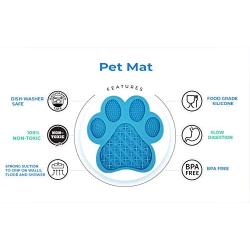 Lick Mat for Dogs | Slow Feeder | Dog Lick Mat for Anxiety | Dog Lick Pad for Treats & Grooming | Use in Shower and Bath with Super Suction Cup Holds on Wall and Floor | Great for Pet Training