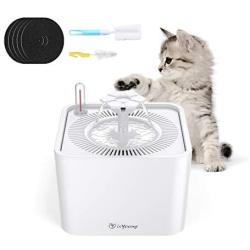 isYoung Cat Water Fountain,84oz/2.5L Quiet Automatic Pet Fountain with 5 Replacement Filters and Cleaning Brushes for Cats,Dogs