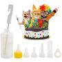 Pet Feeding Bottle Can Squeeze Liquid Feeding Kit and Replacement Mini Nipples for Kitten Puppy Small Animals Feeding Tool