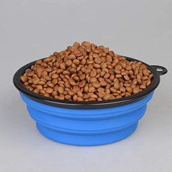 KABB 1PC Foldable Silicone Dog Bowl Outfit Portable Travel Bowl for Dogs Feeder Utensils Outdoor Drinking Water Dog Bowl, Red