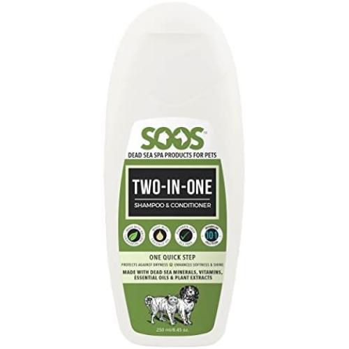 Soos Pets Natural Dead Sea Two-in-One Shampoo and Conditioner, 250 mL/8.45 oz.