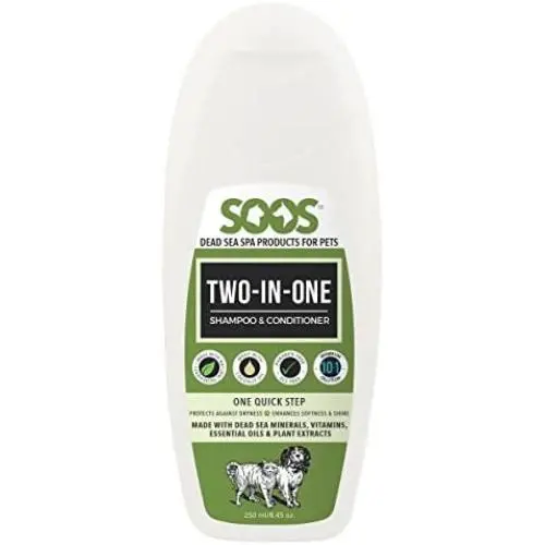 Soos Pets Natural Dead Sea Two-in-One Shampoo and Conditioner, 250 mL/8.45 oz. Soos Pets Natural Dead Sea Two-in-One Shampoo and Conditioner, 250 mL/8.45 oz.