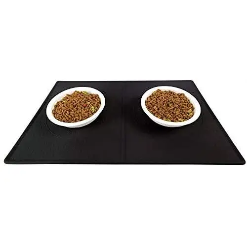 Ptlom Pet Placemat for Dog and Cat, Mat for Prevent Food and Water Overflow, Suitable for Medium and Small Pet,Silicone,19'' 12'' Ptlom Pet Placemat for Dog and Cat, Mat for Prevent Food and Water Overflow, Suitable for Medium and Small Pet,Silicone,19'' 12''