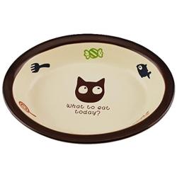 Cute Pet Bowl Oval Ceramic Cat Bowl Cat Feeding Bowls for Persian Cat and Exotic Shorthair Cat
