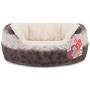 40 Winks Oval Sleepers - Grey & Cream Snuggle Plush 20'' ped bed