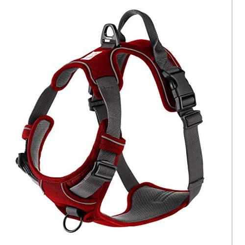 My Busy Dog Harness Vest | No Pull, Easy On/Off, Front/Back Metal Leash Attachments, Handle, Reflective, Secure Fit | Perfect for Small Medium Large Dogs | Size Chart in Pictures