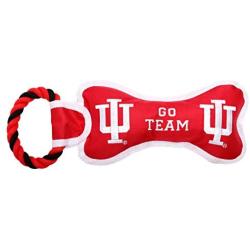 Pet Goods Manufacturing BONERP-052 NCAA Indiana Hoosiers Bone with Rope Dog Toy