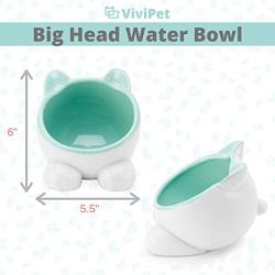 ViviPet Raised Ceramic Cat Water Food Big Head Bowl Dish, Tilt Angle Protect Cats Spine, Stress for Cat
