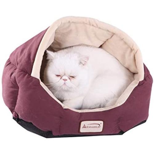 Armarkat Cat Bed 18-Inch Long C08HJH/MH, Burgundy and Beige