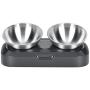 Soly Teche Cat Bowls for Food and Water, Double Cat Bowls with Stand Elevated 15° Tilted Raised Cat Bowl Stainless Bowl for Cats