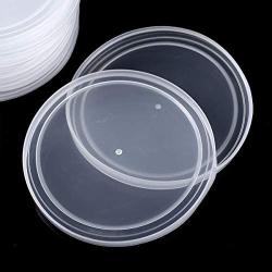 YiZYiF 12Pcs Round Clear Plastic Can Lids Reusable BPA-Free Tight Seal Covers for Canned Goods Pet Dog Cat Food Saver