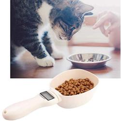 Ejoyous Pet Food Measuring Scoop Precise Dog Food Measuring Cup with LCD Display Digital Scale Spoon Detachable Cup Portable Feeding Bowls for Measuring Pets Food