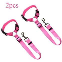 Doggy Car Headrest Restraint - Animal Safety Seat Belt Strap - Adjustable Nylon Fabric Harness for Dog – Easy Vehicle Travel with Pet – Durable Zipline & Tether Backseat for Traveling