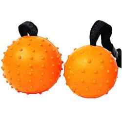 XIHONGSHIR Dog Toys Balls, Dog Toy Ball with Rope, Dog Tooth Cleaning Toy Ball, Environmental Soft Rubber Non Toxic, Interactive Dog Toys, Orange (2 Pack),Orange,7cm