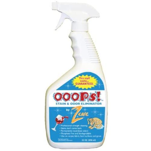 Z care Ooops Stain and Odor Remover Eliminates Wine Stains, Pet Stains and Odors, Oil Stains, Dirt and Grass Stains & More - 22oz Spray Bottle