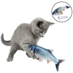 QIANMA pet training toys 30CM Electronic Pet Cat Toy Electric USB Charging Simulation Fish Toys for Dog Cat Chewing Playing Biting