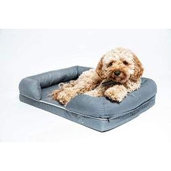 Imperial Petcare Luxury Memory Foam Bed for Sml Lrg X-Large Dogs, Size,Color Options, Washable Cover, Breathable 35% Cotton - Waterproof Liner, Shredded Foam Bolster, Non-Skid Bottom