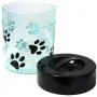 Pawvac 2.5 Pound Vacuum Sealed Pet Food Storage Container; Black Cap & Clear Body/Black Paws Pawvac 2.5 Pound Vacuum Sealed Pet Food Storage Container; Black Cap & Clear Body/Black Paws