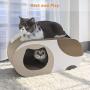 ComSaf Durable Cat Scratcher Cardboard, Corrugated Scratch Pad, Cat Scratcher Lounge with Hole, Furniture Protection, Cat Training Toy, Large Pack of 1