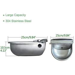 CPROSP Automatic Cow Drinking Water Bowl with Pipe Hose Stainless Steel Pet Supplies 1/2'' M20/20mm Thread