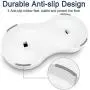 QUXIANG Double Dog Bowls Elevated Cat Food Water Bowls 0/20° Tilted Design Neck Guard Pet Raised Stand Double Transparent Plastic Bowl with Anti Slip Stand for Cats and Small Dogs