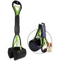 PPOGOO Non-Breakable Pet Pooper Scooper for Dogs and Cats with Long Handle High Strength Material and Durable Spring for Easy Grass and Gravel Pick Up