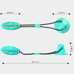 WeTest Interactive Dog Ropes Toy Molar Chew Toy, Self-Playing Rubber Ball Toy with Suction Cup for Pet Teeth Cleaning, Blue (LJ-JSL-110101)