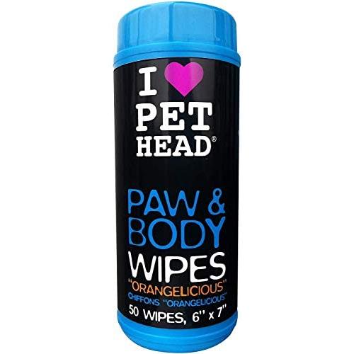 Pet Head Inc PH10403 Orangelicious Paw & Body Pet Wipes 50 Count