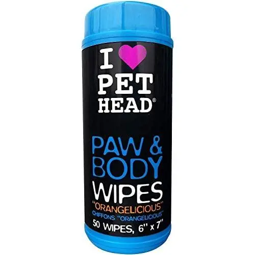 Pet Head Inc PH10403 Orangelicious Paw & Body Pet Wipes 50 Count Pet Head Inc PH10403 Orangelicious Paw & Body Pet Wipes 50 Count