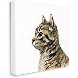 Stupell Industries Watercolor Cat Portrait Kitten House Pet Minimal, Designed by Victoria Barnes Wall Art, 30 x 30, Canvas