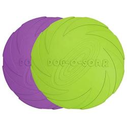 Vivifying Dog Flying Disc, 2 Pack 7 Inch Natural Rubber Floating Flying Saucer for Both Land and Water