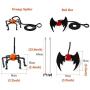 Halloween 2 Pcs Cat Kitten Toys, Flying Finger Pet Toys with Bat Spider Design, Cat Halloween Elastic Springs Finger Teaser Toys, Interactive Pet Teaser Toy with Bell, Cats Scratchers Accessories