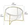 Glass Rasied Bowl for Cat Puppy Water Food Feeder wih Elevated Steel Stand, Tilt Angle, Stress Free Comfor Feeding Bowl (Glass Clear, Medium) Glass Rasied Bowl for Cat Puppy Water Food Feeder wih Elevated Steel Stand, Tilt Angle, Stress Free Comfor Feeding Bowl (Glass Clear, Medium)